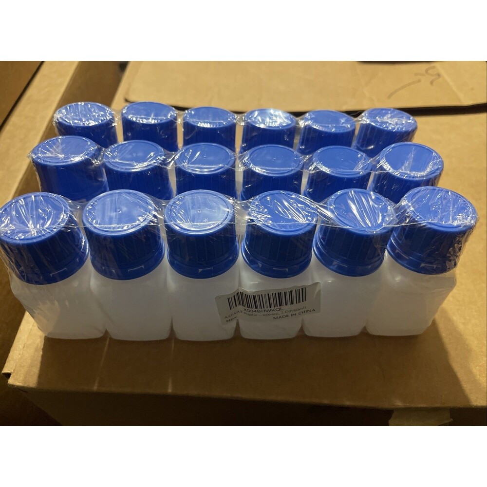 60ml Laboratory Storage Bottles with Sealed Caps 6 Count. 3 Pack